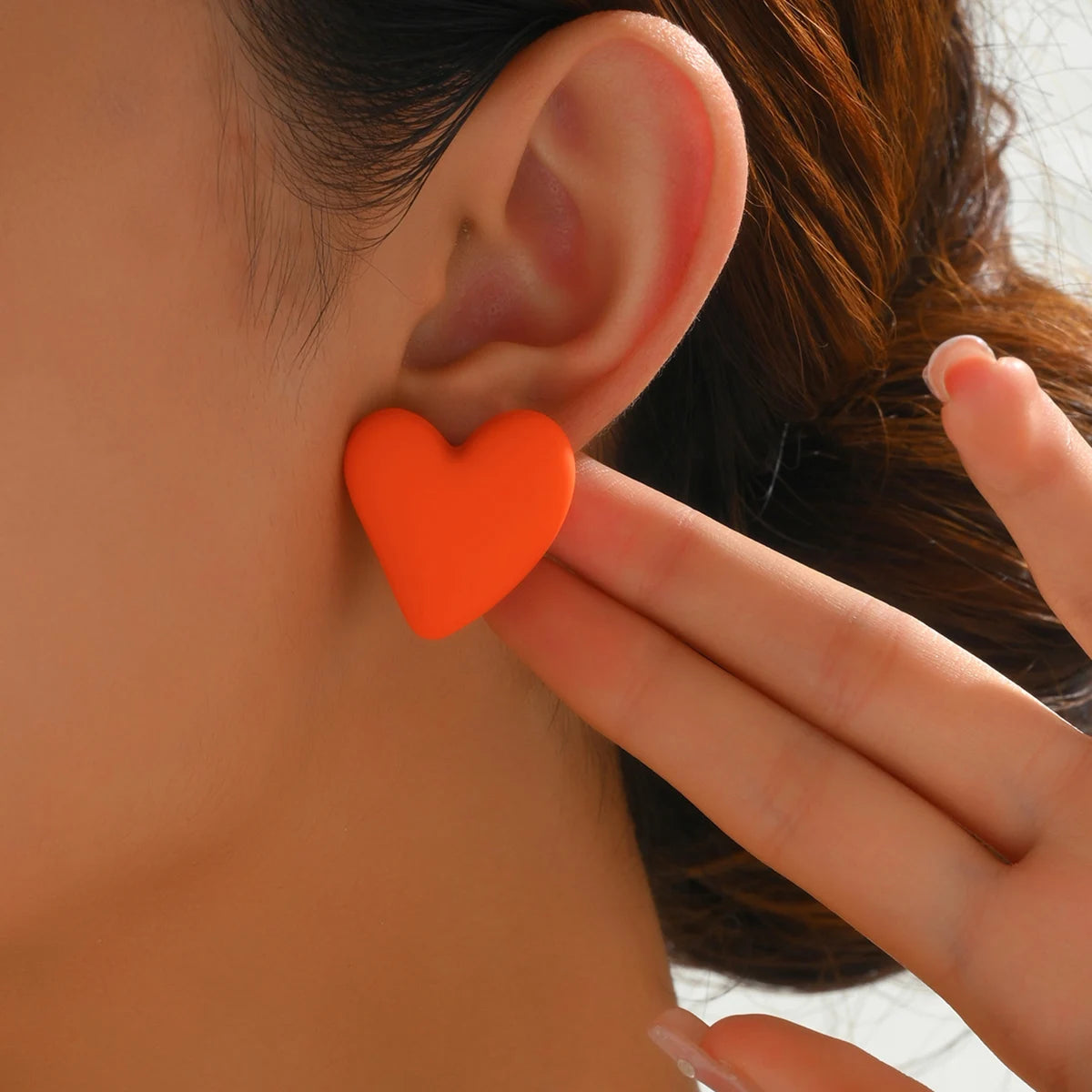 Boucles d'oreille coeur acrylique