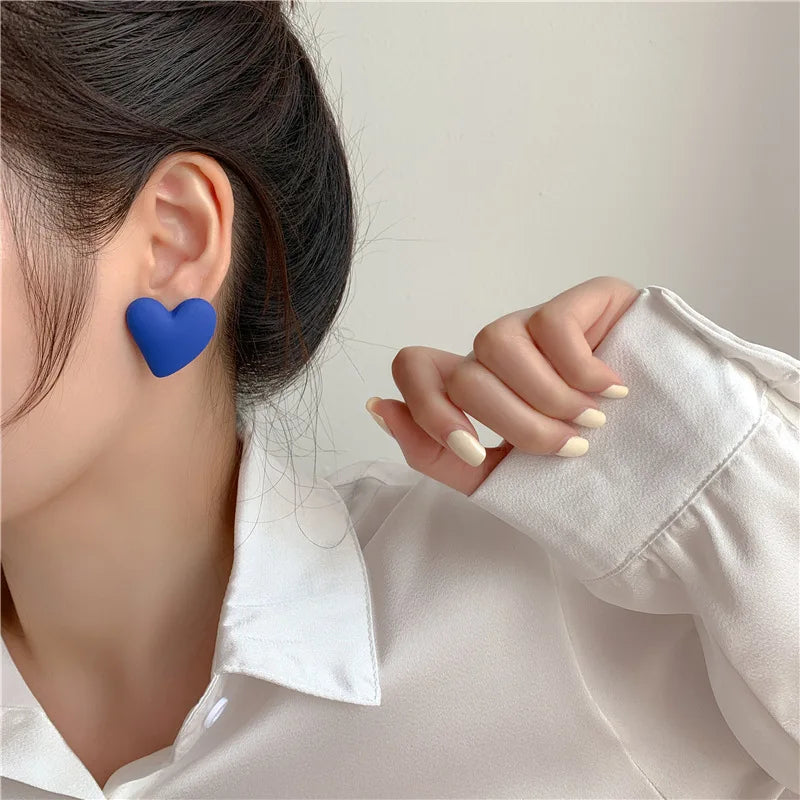 Boucles d'oreille coeur acrylique